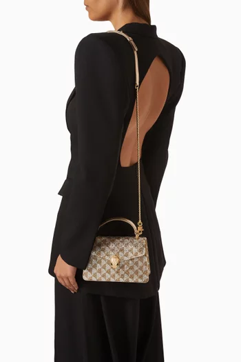 حقيبة سيربينتي فوريفر ميني بيد علوية مرصعة بالكريستال شمواه