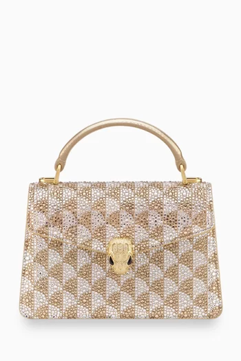 حقيبة سيربينتي فوريفر ميني بيد علوية مرصعة بالكريستال شمواه