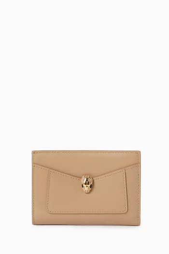 Serpenti Forever Folded Card Holder in Leather