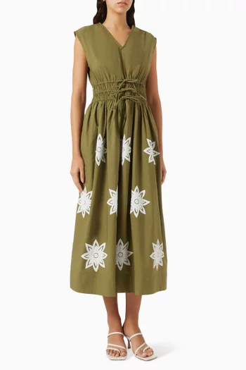 Yastreema Floral Midi Dress