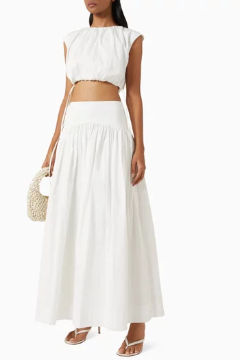 Campbell Gathered Top in Cotton Blend