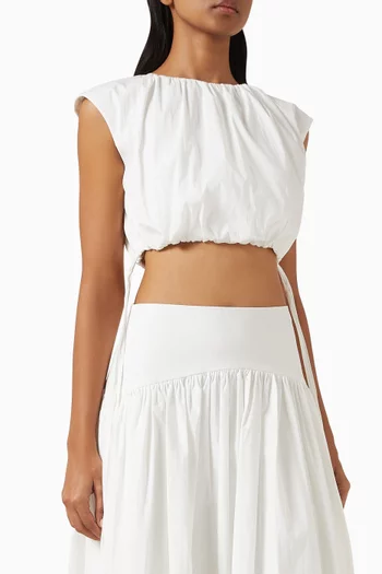 Campbell Gathered Top in Cotton Blend