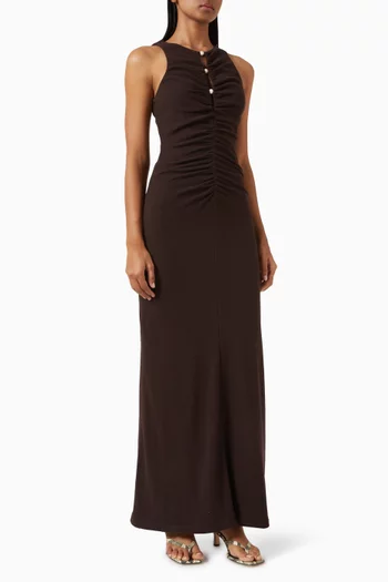 Beau Gathered Maxi Dress in Good Earth Cotton
