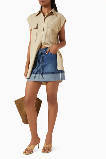 Boyd Cuffed Mini Skirt in Cotton