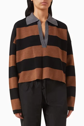 Samira Striped Knit Polo