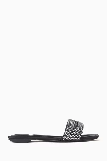 Hotfix Slide Sandals in Satin