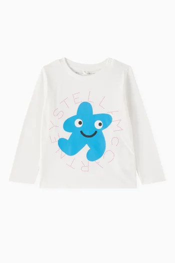 Smiley Logo Graphic-print T-shirt in Cotton