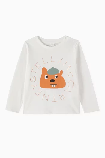 Beaver Printed T-shirt in Cotton