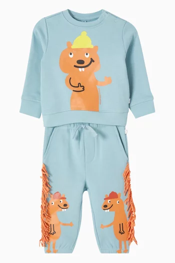 Beaver Printed Sweatshirt in Organic Cotton