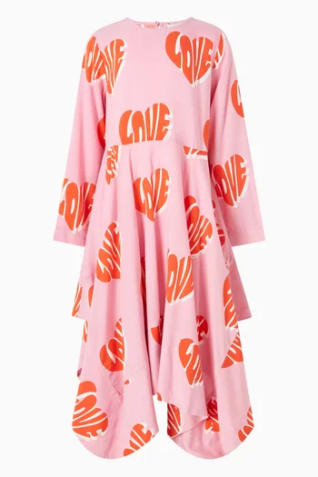 Love Printed Dress in Crepe