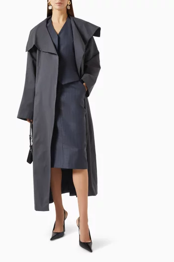 Oversized Coat in Technical Fabric