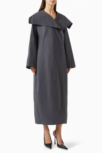 Oversized Coat in Technical Fabric