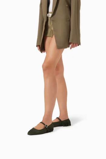 Mary Jane Ballet Flats in Suede