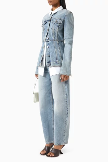 Temple Buttoned Jacket in Denim