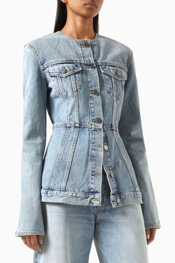Temple Buttoned Jacket in Denim