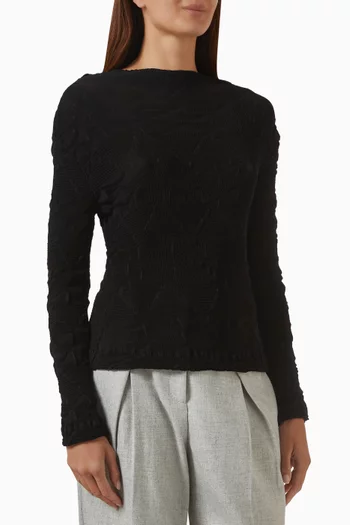 Mockneck Top in Plissé