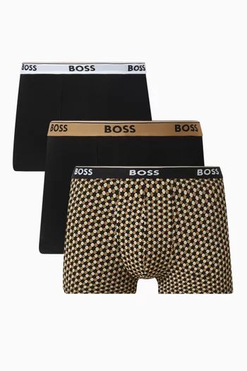 Logo Trunks in Stretch Cotton, Set of 3