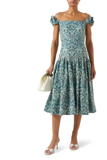 Siembra Ceiba Midi Dress in Cotton