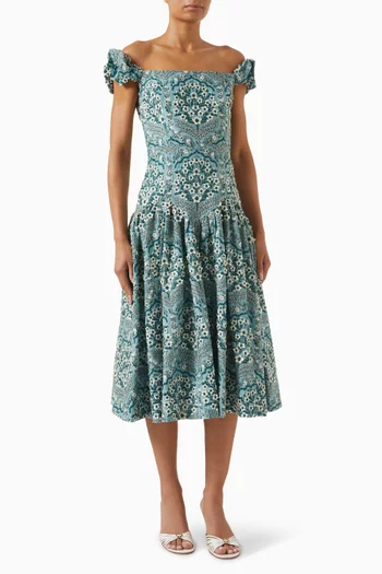 Siembra Ceiba Midi Dress in Cotton