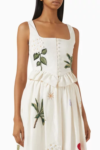 Eslabon Wild Cropped Top in Linen