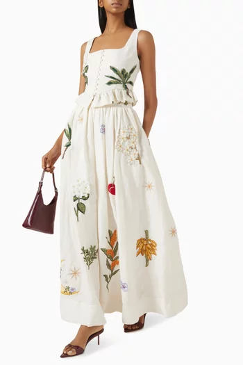 Tangelo Wild Maxi Skirt in Linen