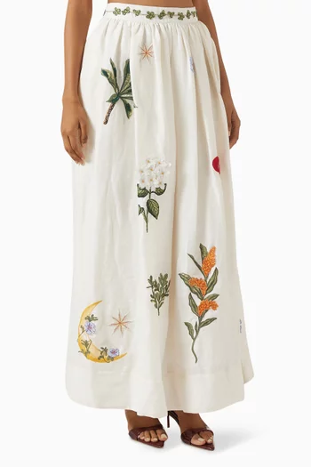 Tangelo Wild Maxi Skirt in Linen