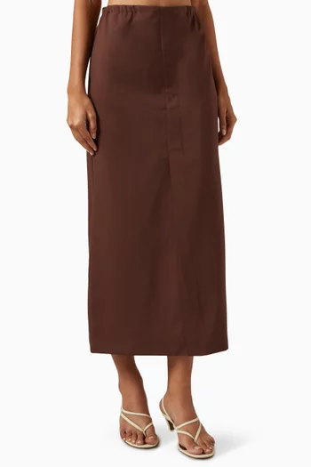 Virna Midi Skirt in Virgin Wool