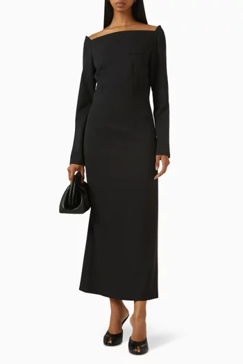Martina Off-shoulder Dress in Virgin-wool