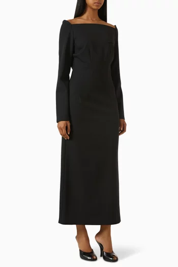 Martina Off-shoulder Dress in Virgin-wool