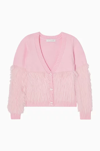 Furry Buttoned Cardigan