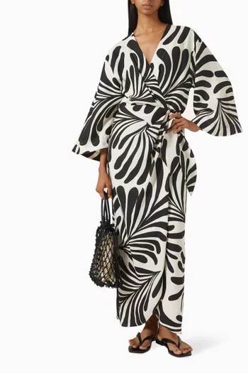 Avila Wrap Dress in Linen