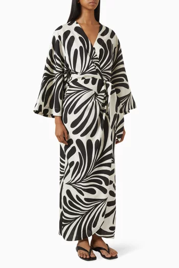 Avila Wrap Dress in Linen
