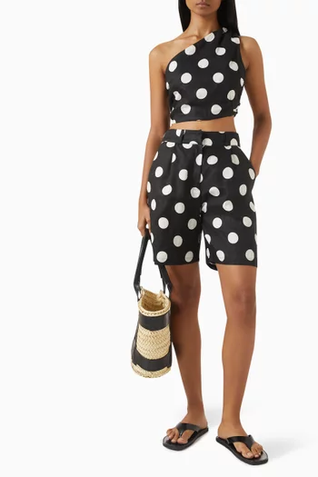 Sia Polka-dot Shorts in Linen