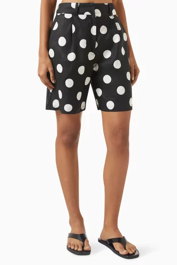 Sia Polka-dot Shorts in Linen