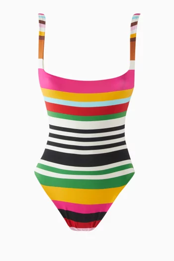 ★MANGOMANYPLEASE★ CRUZ STRIPE ONE PIECE Shop Cala de La Cruz One Piece Swimsuit For Women Online in