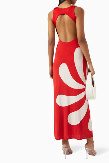 Solange Open-back Dress in Viscose Blend