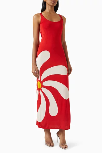 Solange Open-back Dress in Viscose Blend