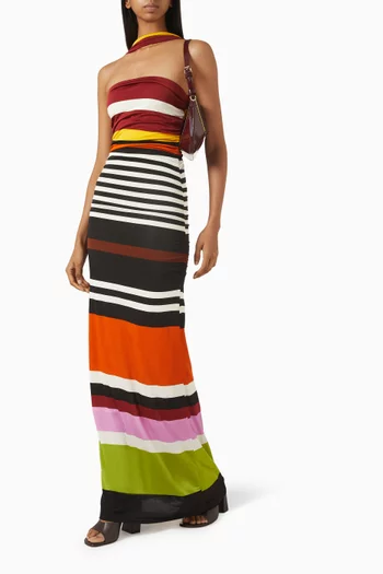 Ornella Striped Dress in Viscose Blend