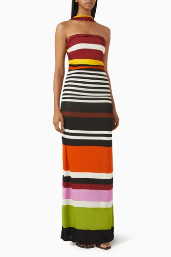 Ornella Striped Dress in Viscose Blend