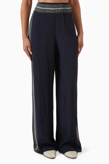 Mid-rise Striped Pants in Viscose