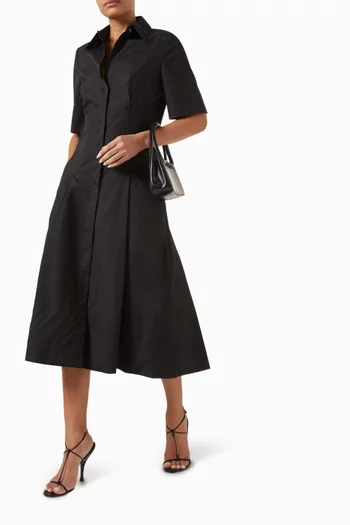 Midi Shirt Dress in Cotton