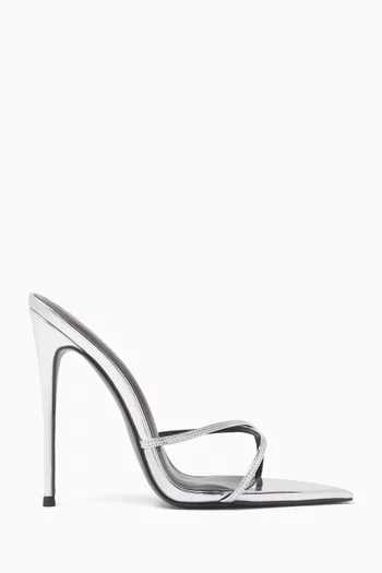 Donatella 120 Sandals in Faux Metallic Leather