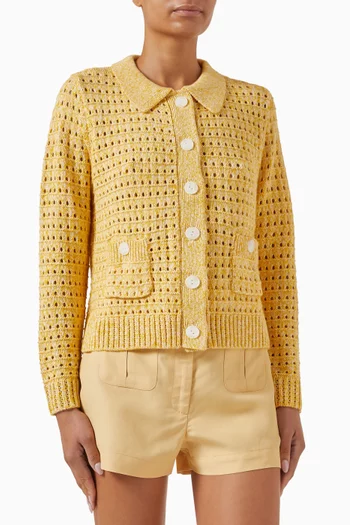 Knit Mesh Jacket in Merino Wool Blend