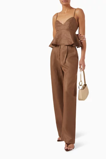 Sweetheart Crop Top in Linen