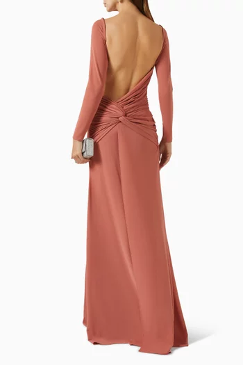 Open-back Gown in Crepe Jersey