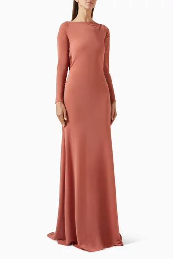 Open-back Gown in Crepe Jersey