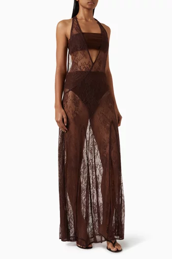Open-back Maxi Dress in Lace