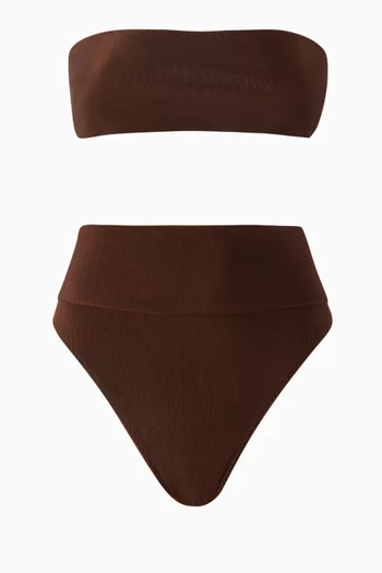 Bandeau Bikini Set in Corduroy