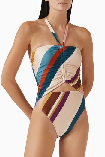 Striped One-piece Swimsuit