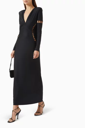 x Sabine Getty Cut-Out Plunge Dress
